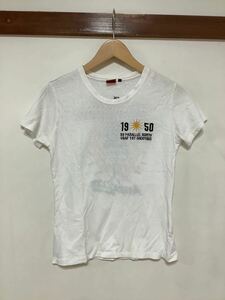 . 1109 AVIREX Avirex short sleeves T-shirt S white lady's 