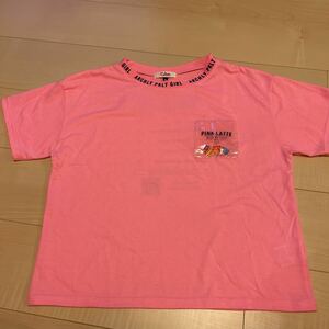 半袖Tシャツ ポケットにクマ ピンクラテ pink latte ピンク ベア グミ M 165