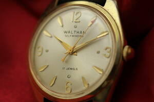 ☆ウォルサム メンズ ゴールド WALTHAM 手巻き 時計 腕時計 ヴィンテージ 動作品 動作良好 美品