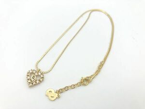 lc1k36W003 Christian Dior ハート ラインストーン ネックレス ペンダント アクセサリー レディース ゴールド系 ディオール