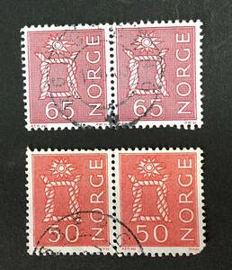 ノルウェーの切手 Local Motifsシリーズ Local Motifs 1967.12.1発行 　２連２種