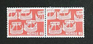 ノルウェーの切手 Norden- Viking ships　２連 １９６９.２．２８発行
