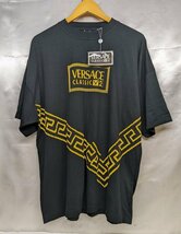 versace classic v2 ヴェルサーチクラシック チェーンプリント ロゴプリントオーバーサイズTシャツ サイズ：L カラー：ブラック_画像1