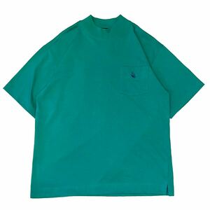 【Dead Stock】90s NAUTICA ノーティカ 半袖Tシャツ モックネック 緑/グリーン系 ワンポイント 刺繍 デッドストック 新品未使用 オールド