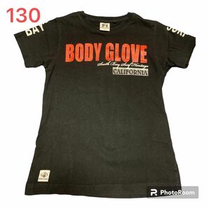 BODY GLOVEボディグローブ 半袖Tシャツ　サイズ130 ブラック黒　プリントラメ