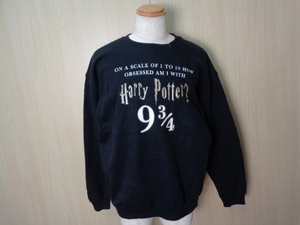 b280◆Harry Potter スウェット トレーナー◆ハリーポッター サイズL UK16-18 EURO44-46 ユース ボーイズ 黒色 裏起毛 ポリコットン混紡 5F