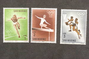 サン・マリノ　オリンピック切手　1964　TOKYO 他 計3枚　送料63円