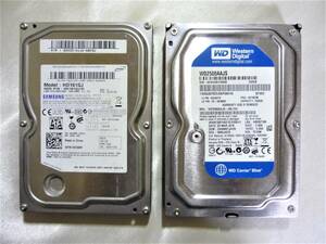 HDD ■WD 250GB/SAMSUNG 160GB■　合計2台セット　3.5インチ 内蔵HDD(SATA) 　正常/現状品