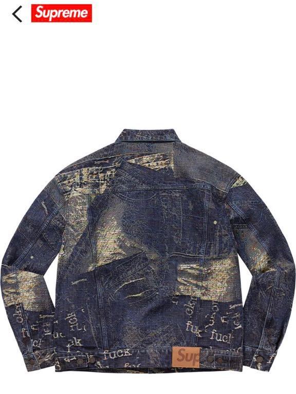 XXL☆ Supreme Archive Denim Jacquard Trucker Jacket Blue