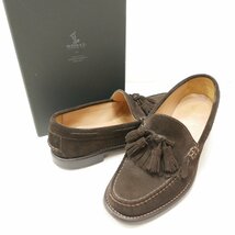 UNUSED REGAL アンユーズド リーガル コラボ Quilt tassel loafer メンズ シューズ 靴 キルト タッセル スエード ローファー BROWN 25_画像1