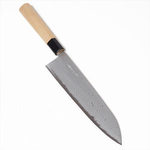 [新品 土佐打刃物] 美しいダマスカス模様の牛刀（万能包丁）多層鋼21cm