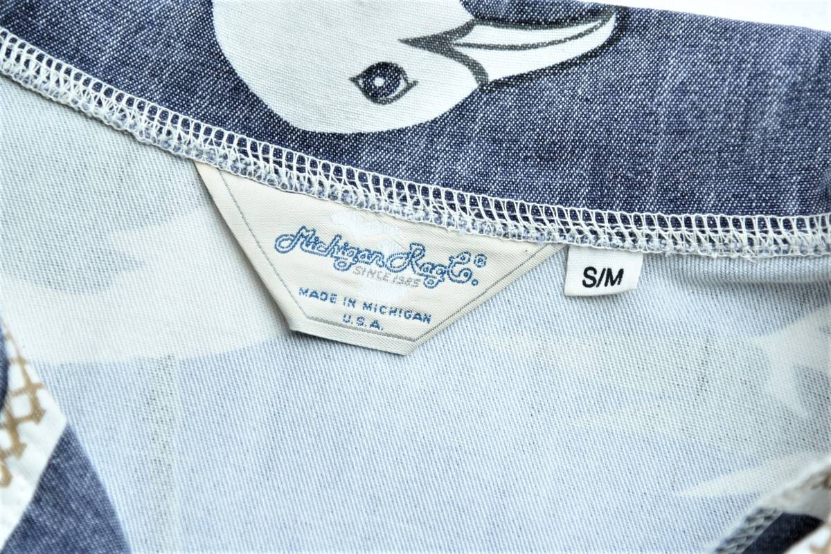 レア! 良好! 90s USA製 Michigan Rag カモメ柄 シルクスクリーン