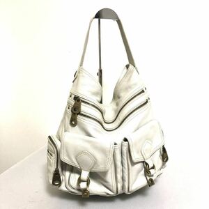 # beautiful goods #MARC BY MARC JACOBS Mark by Mark Jacobs one shoulder bag leather white × trim floral print 
