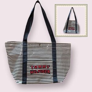 ★2,100円→1,980円★本日限定★TOMMY HILFIGER★トミーヒルフィガー トートバッグ ボーダー ビニール