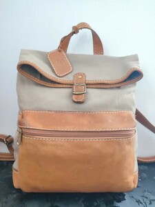 * good on goods *fes leather × canvas super stylish practical use rucksack backpack *A4 size OK* man and woman use 