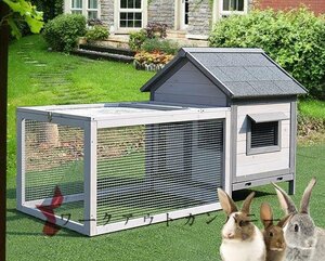 品質保証★ウサギ ペット別荘ハウス 木製 ニワトリ小屋 飼育 アヒル 鳥かご キャットハウス 屋外養殖 庭用 通気性 掃除しやすい