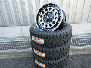 NITRO POWER H12 SHOTGUN 16x6.5J +38 6H-139.7 ブラッククリア/マシニング TOYO OPEN COUNTRY R/T 215/65R16 200系ハイエース