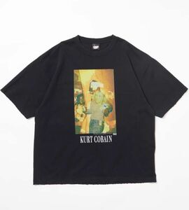 ニルヴァーナ カート・コバーン ダメージ加工 Tシャツ(ブラック)サイズM