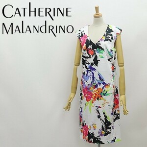 新品◆Catherine Malandrino キャサリンマランドリーノ ストレッチ 花柄 Vネック ノースリーブ ワンピース 6