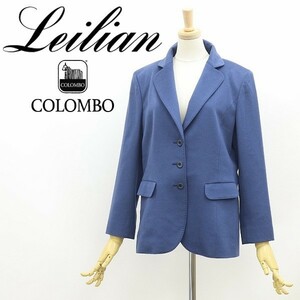 ◆Leilian レリアン×COLOMBO コロンボ カシミヤ100％ 3釦 ジャケット ライトネイビー 9