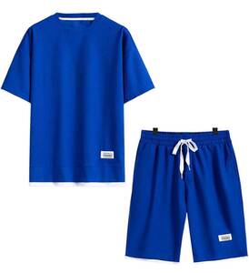 サイズ：XL Tシャツ メンズ 上下セット レイヤード風 スポーツウェア 快適 通気性 速乾 夏服 おしゃれ ジャージ