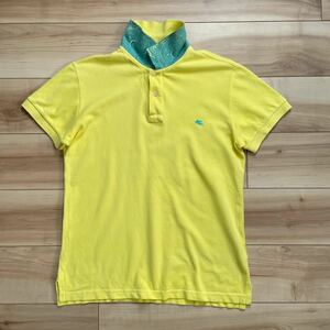 [ free shipping ]ETRO Etro collar reverse side peiz Lee pattern polo-shirt yellow color yellow M