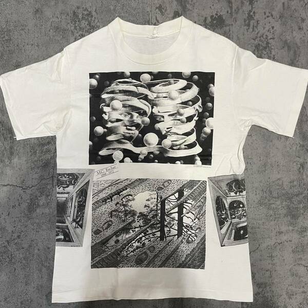 スペシャル 90s アンダジア M.C.Escher エッシャー USA製 超美品 ビンテージ エッシャー tシャツ M アート アメリカ製 supreme