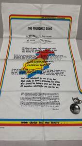 〒込 激レア☆30年以上前の英国土産☆ アイリッシュコットン タペストリー「THE SALVATION ARMY 救世軍 創立者の歌」 tea towel