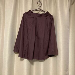 アースミュージックアンドエコロジー　Mサイズ　涼しいスカート　裏なし　綿　ポリエステル　3,990円の品　 ダークブラウン　ゴム
