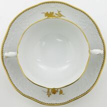 マイセン カップ＆ソーサー■金色の花 スープC&S 2客セット エンボス ゴールド 金彩 Meissen 2_画像5