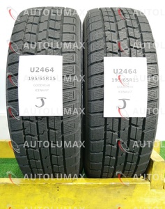 195/65R15 91Q Goodyear ICENAVI7 中古 スタッドレスタイヤ 2本セット 2018年製 グッドイヤー U2464.J