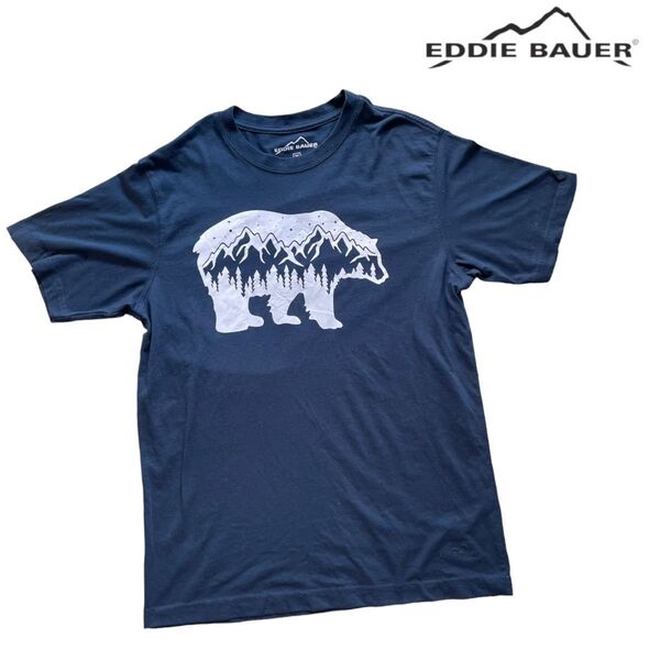 【EDDIE BAUER】エディーバウアー ネイビー アウトドア Tシャツ 海外