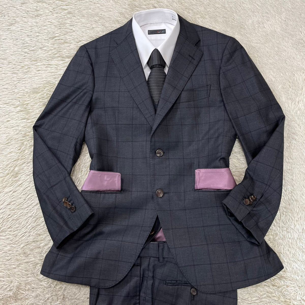 美品 麻布テーラー ロロピアーナ【圧巻の3ピース】azabu tailor スーツ