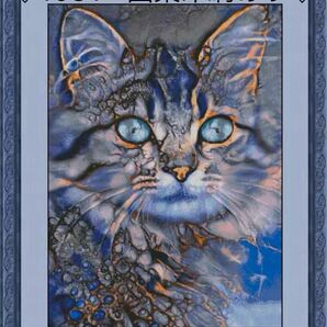 クロスステッチキット　水玉模様の芸術猫(16CT、74色、図案印刷あり)