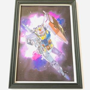 機動戦士ガンダム イラスト 額装品 A4サイズ ポスター風 インテリア ガンダム GUNDAM A003 アムロ ガンダム