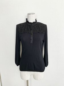 【美品】ナチュラルビューティー　トップス カットソー 長袖Tシャツ 長袖 ブラウス　プチハイネック　38