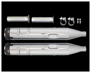 Mk45スリップオンマフラー クローム+ブラックスラスター ツアラー