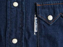 ハリウッドランチマーケット　BLUE BLUE ブルー ブルー　リジットデニム　ウエスタンシャツ　サイズ 1/S 　日本製_画像6
