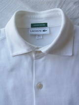 LACOSTE ラコステ　鹿の子素材　ワイドカラーシャツ サイズ 2 日本製　ホワイト　衿に薄く汚れ有り_画像2