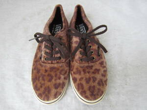 VANS AUTHENTIC（バンズ オーセンティック）（V44W LEOPARD）　茶レオパード 起毛　　wm23.5㎝ US6H　　レディース　　着用少　　ok2306D