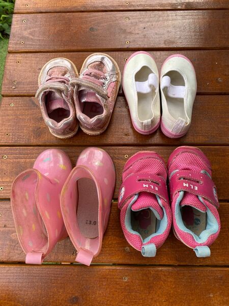ピンク★13センチ靴★4足まとめ売り★上履きのみ14センチ　長靴と靴のセット イフミー IFME