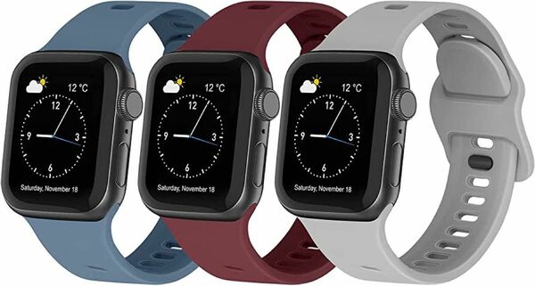 Apple Watch シリコンバンド 交換バンド レッド スポーツバンド 防汗 防水