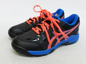 ●asics●ハンドボールシューズ●GEL-PEAKE●1113A023-002●BLACK/DIRECTOIRE BLUE●右：25.0・左：25.5●屋外用●サイズ違い●