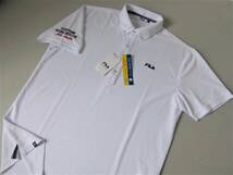 FILA GOLF フィラ ゴルフ 吸汗速乾 UVカット ストレッチ ボタンダウン半袖ポロシャツ　LL　白_画像2