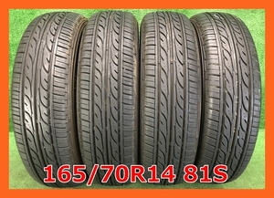 ★2019年製 165/70R14 81S ダンロップ EC202 中古 夏タイヤ 4本 14インチ★