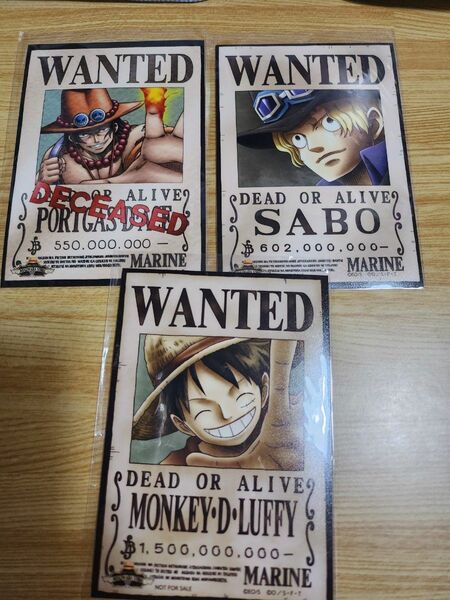 ONE PIECE 手配書 ブロマイドセット ルフィ& サボ&ACE