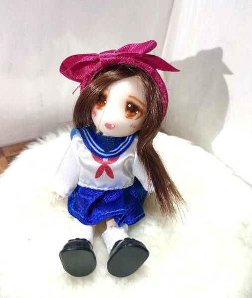 手作り セリアドール7㎝用 カチューシャ ピンク色 リボン ハンドメイド ミニチュア ブライス オビツ11 リカちゃん ねんどろいど イルメール