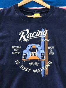 Racing is Life is Just Waiting Tシャツ　ルマン耐久　レース　レーシング　アメリカ　ビンテージ　スティーブマックイーン　古着