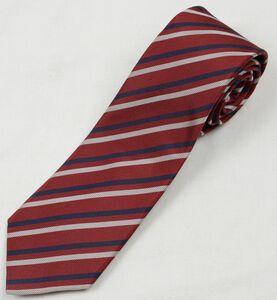 ●CKカルバンクラインネクタイ(ストライプ,赤,紺銀ライン,日本製,JUST FIT TIE)新品