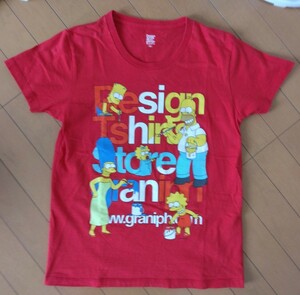 評価参照！古着！グラニフ　シンプソンズ simpsons Tシャツ　SSサイズ 赤　匿名配送230円